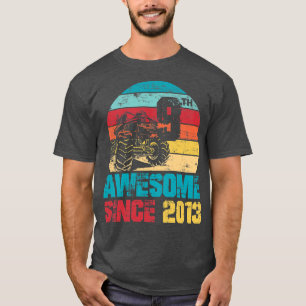 Kids Awesome Since 2013 9th Birthday Monster Truck T-Shirt