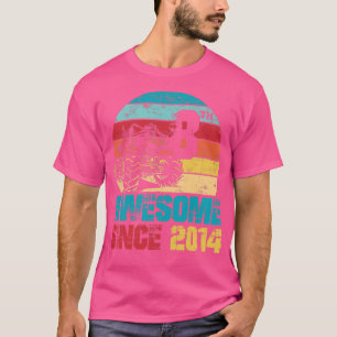 Kids Awesome Since 2014 8th Birthday Monster Truck T-Shirt
