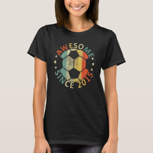 Kids Awesome Since 2015 7th Birthday Soccer Player T-Shirt