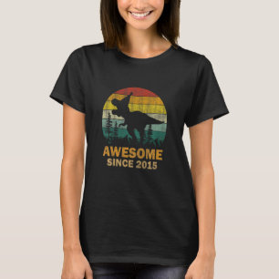 Kids Awesome Since 2015 8 Year Old Dinosaur 8th Bi T-Shirt