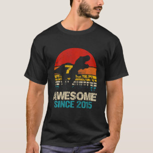 Kids Awesome Since 2015 Seven Year Old Boy 7th Bir T-Shirt