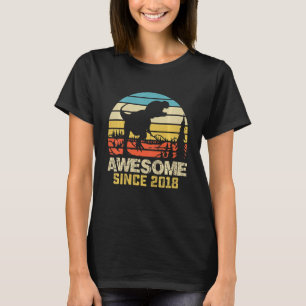 Kids Awesome Since 2018 Dinosaur 4 Year Old 4th Bi T-Shirt