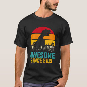 Kids Awesome Since 2019 Dinosaur 3 Year Old Kids 3 T-Shirt