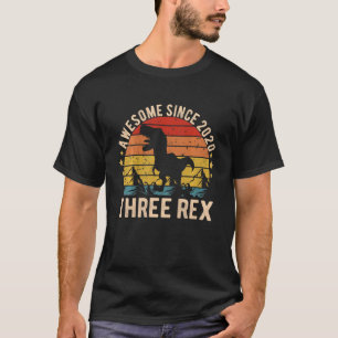 Kids Awesome Since 2020, Three Rex 3rd Birthday T T-Shirt