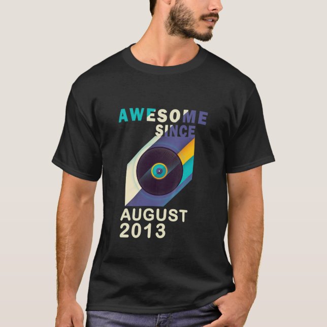 Kids Awesome Since August 2013 8Th Birthday 8 Year T-Shirt (Front)