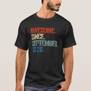 Kids Awesome Since September 2020 2nd Birthday 2 T-Shirt