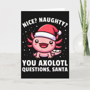 Kids Axolotl Boys Girls Axolotl Questions Christma Card
