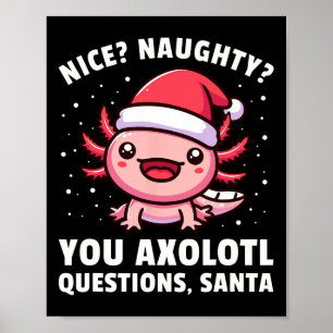 Kids Axolotl Boys Girls Axolotl Questions Christma Poster