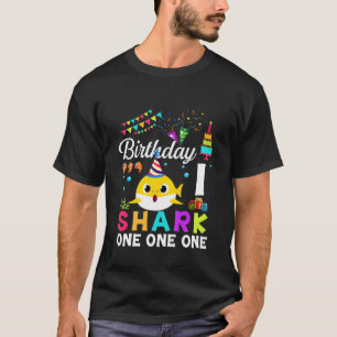 Kids Baby Cute Shark 1St Birthday Boy Girl 1 Year T-Shirt