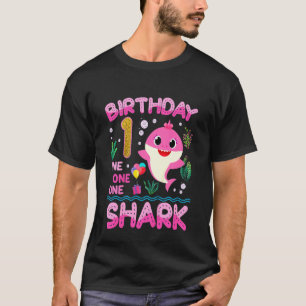 Kids Baby Cute Shark 1st Birthday Boy Girl 1 Year T-Shirt