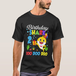 Kids Baby Cute Shark 2Nd Birthday Boy Girl 2 Year T-Shirt