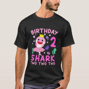 Kids Baby Cute Shark 2Nd Birthday Boy Girl 2 Year T-Shirt