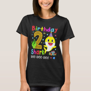 Kids Baby Cute Shark 2nd Birthday Boy Girl 2 Year T-Shirt