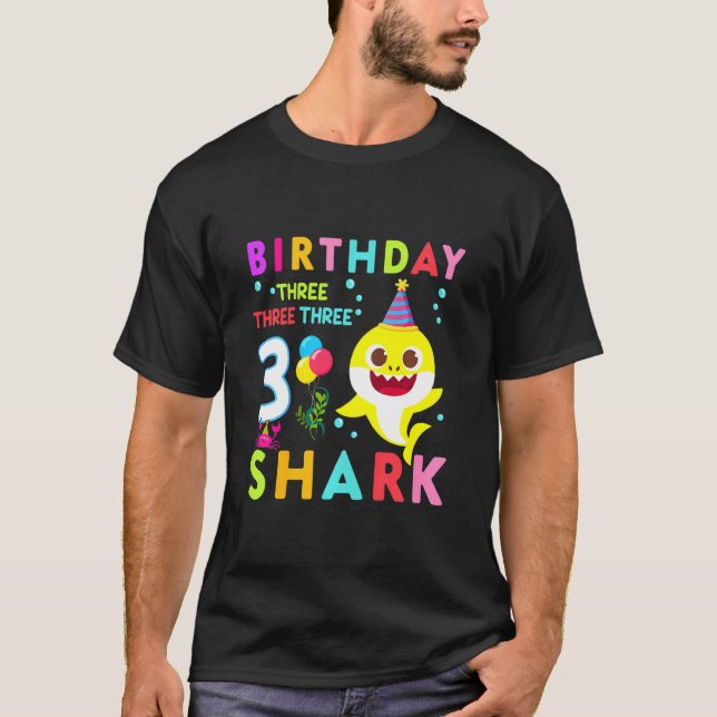 Kids Baby Cute Shark 2nd Birthday Boy Girl 2 Year  T-Shirt (Front)