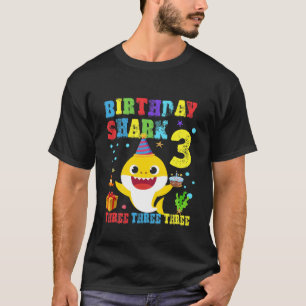 Kids Baby Cute Shark 3Rd Birthday Boy Girl 3 Year T-Shirt