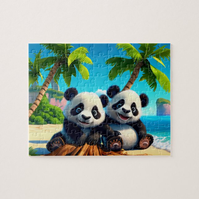 Kids Baby Pandas Jigsaw Puzzle - Tropical (Horizontal)
