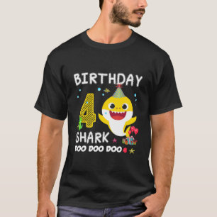 Kids Baby Shark 4Th Birthday Boy Girl 4 Year Old G T-Shirt