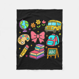 Kids Back To School Coquette Fleece Blanket