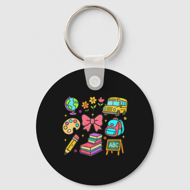 Kids Back To School Coquette  Key Ring (Front)