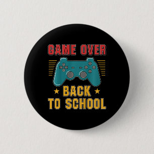 Kids Back to School for Boys Gamer Fun Video Game 6 Cm Round Badge