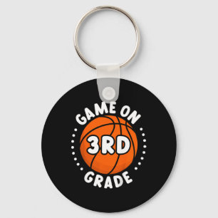 Kids Back To School Game On 3rd Grade Fun Basketba Key Ring