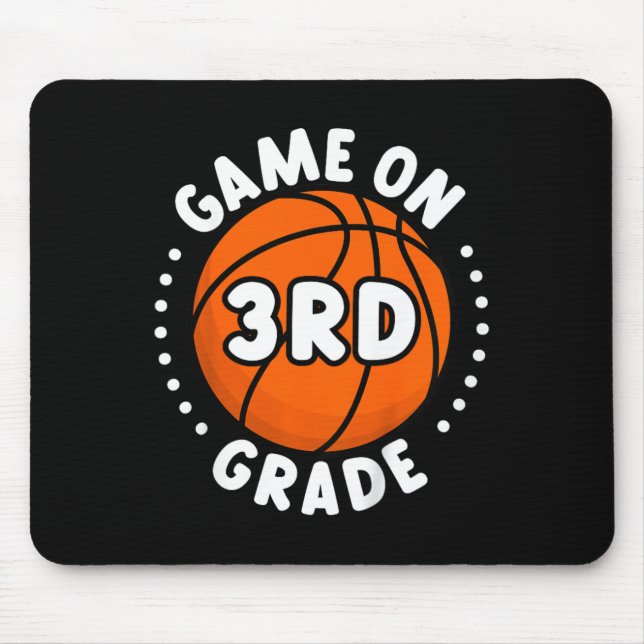 Kids Back To School Game On 3rd Grade Fun Basketba Mouse Mat (Front)
