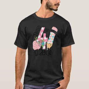 Kids Back To School Hello 4th Grade Student Teache T-Shirt