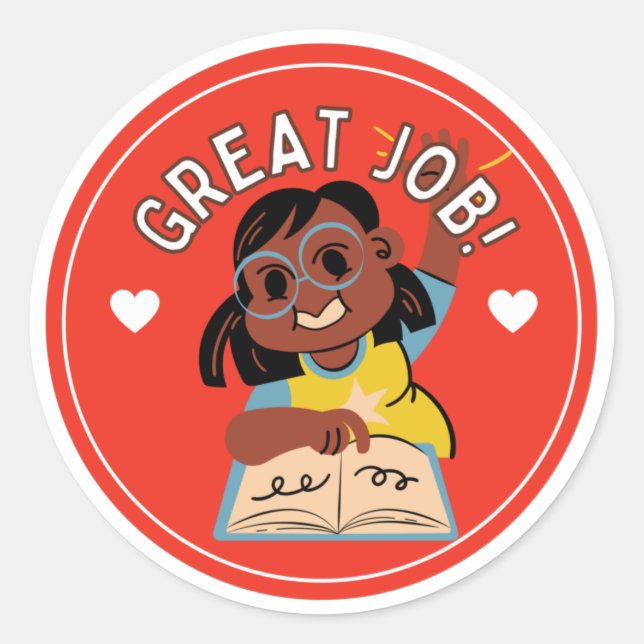 Kids back to school motivational  classic round sticker (Front)