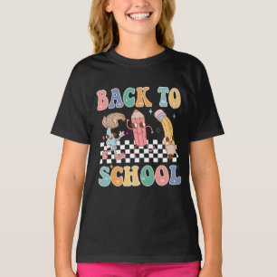 kids Back to School Retro Pencils Characters  T-Shirt
