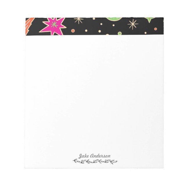 Kids' Back To School Space Rocket Pattern  Notepad (Front)