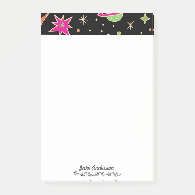 Kids' Back To School Space Rocket Pattern  Post-it Notes (Front)