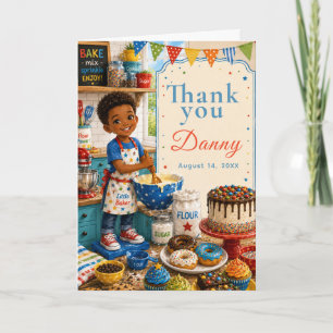 Kids Baking Birthday Thank You Card