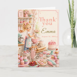 Kids Baking Birthday Thank You Card