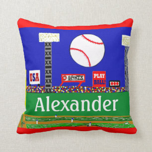 Kids Baseball Personalised Throw Pillow Gift
