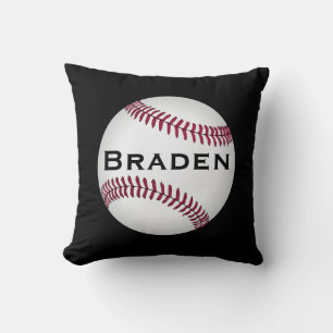 Kids Baseball Player Custom Name or Text Pillow