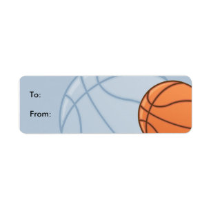 Kids Baseketball Gift Tag Labels