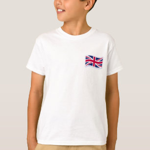 Kids Basic White T-Shirt with Union Jack