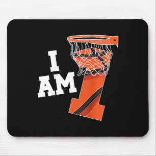 Kids Basketball 1st Birthday Boy One Year Old Bask Mouse Mat
