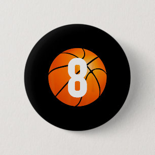Kids Basketball - 8 Year Old Birthday 6 Cm Round Badge