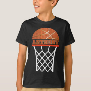 Kids Basketball  Anthony Custom Name Gift For Boys T-Shirt