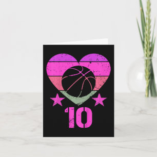 Kids Basketball Birthday 10 Year Old Boy Girl Tent Card