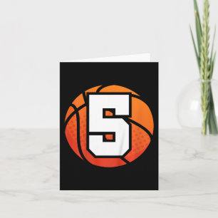 Kids Basketball Birthday  5 Number Five Year Old B Card