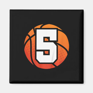 Kids Basketball Birthday 5 Number Five Year Old B Magnet