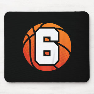 Kids Basketball Birthday  6 Number Six Year Old Bo Mouse Mat
