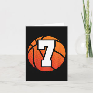 Kids Basketball Birthday 7 Number Seven Year Old Card