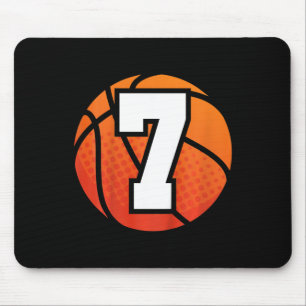 Kids Basketball Birthday  7 Number Seven Year Old  Mouse Mat