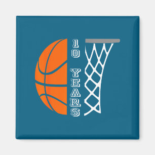 Kids basketball birthday for boys 10 years old gif magnet