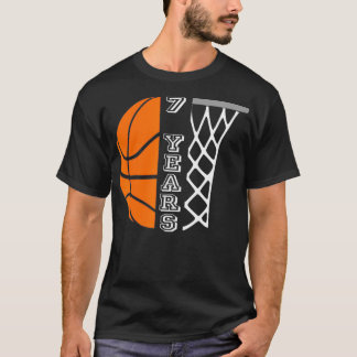 Kids Basketball Birthday For Boys 7 Years Old Gift T-Shirt