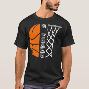 Kids Basketball Birthday For Boys 9 Years Old Gift T-Shirt