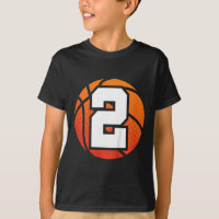 Kids Basketball Birthday  Number 2 for Two Year Ol